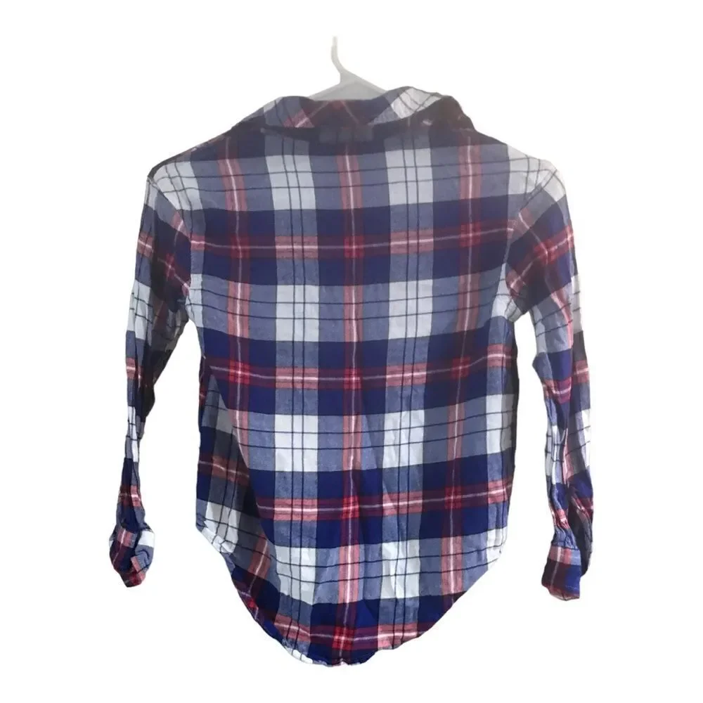 Justice girls button down long sleeve blouse size 8